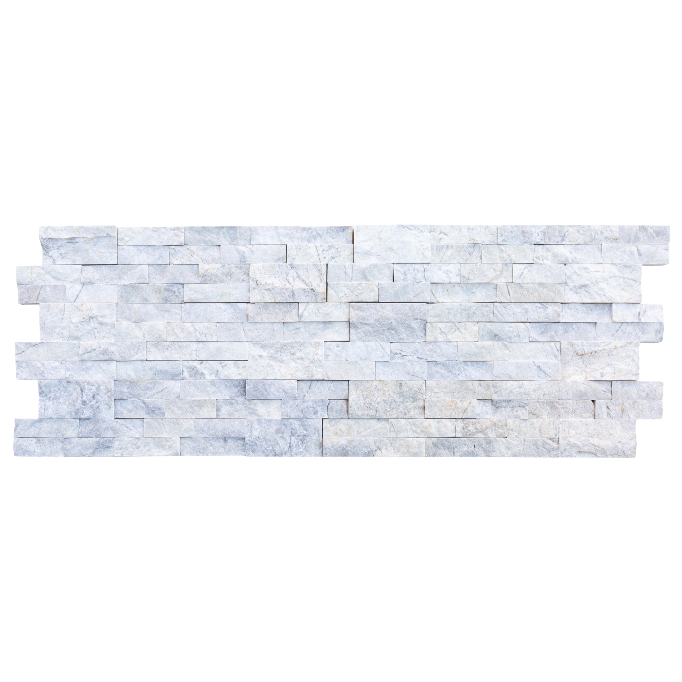 Palia White Dolomite 3D Panel 6"x24" Split-face Natural Wall Tile - Belair Collection