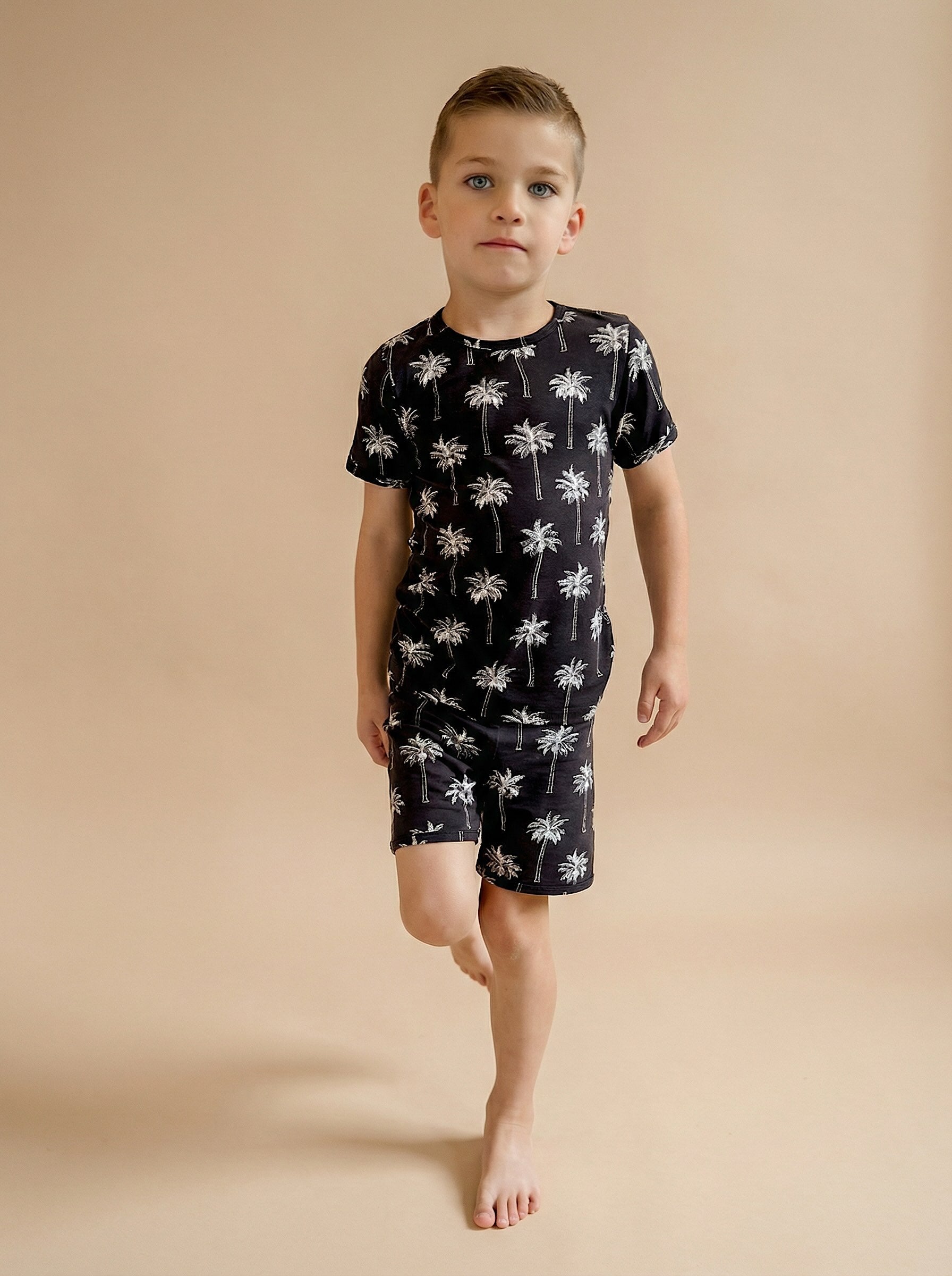 Bamboo Shorts Set | Palm Style Black