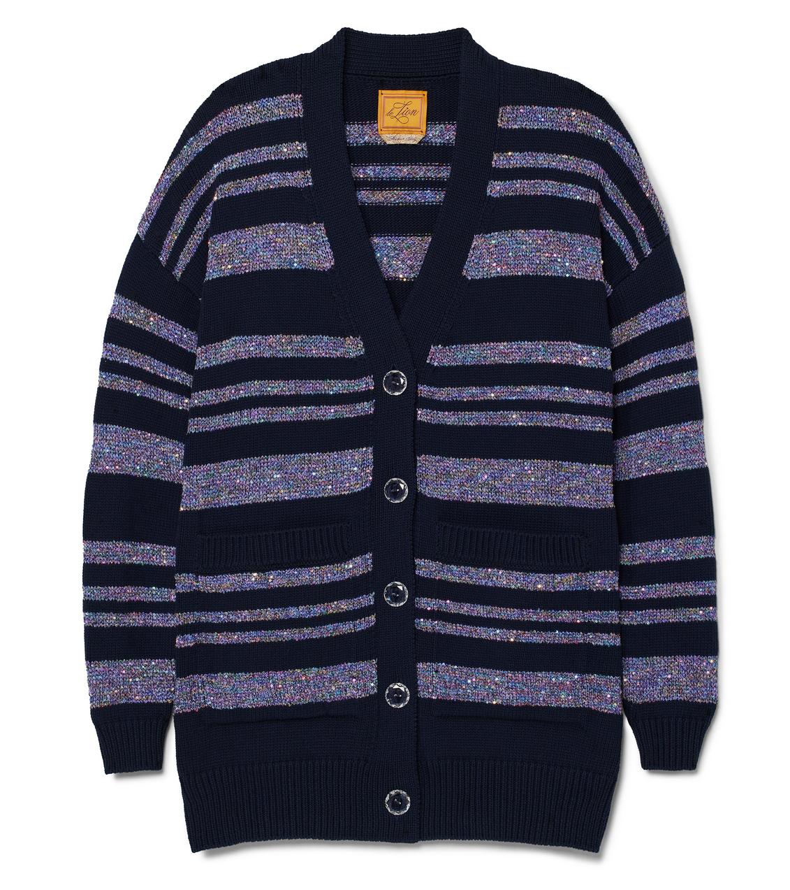 Sparkle Stripe Lizzie Cardigan - Navy