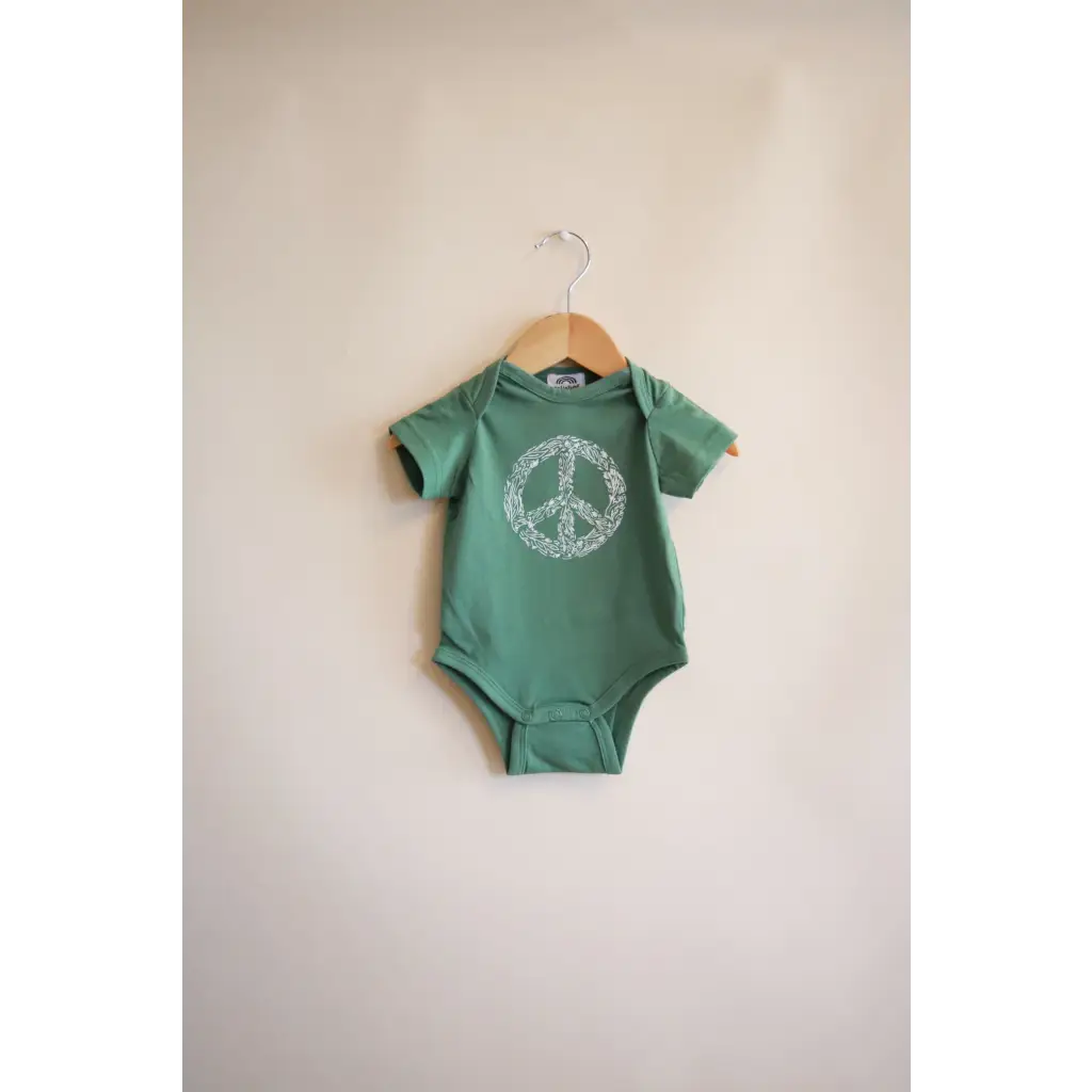 Peace Floral Organic Cotton Baby Bodysuit