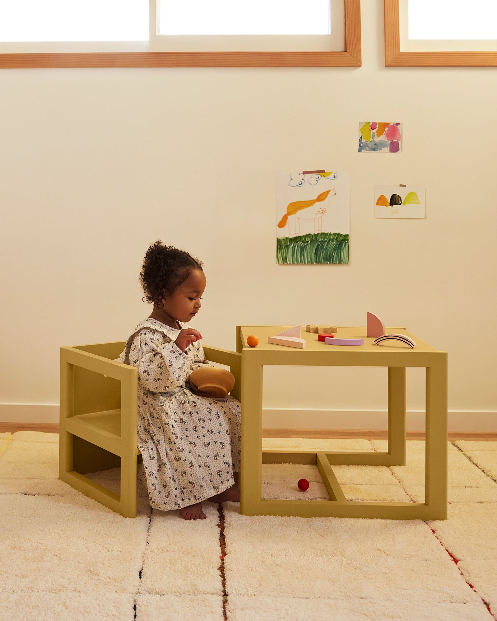 Toddler Table and Reversible Chair Set