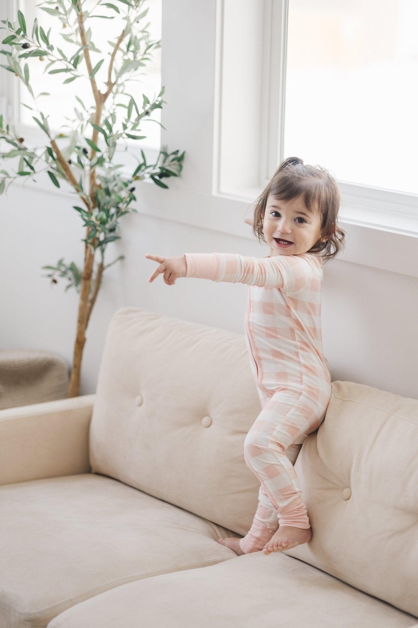 Pink Gingham Bamboo Zippy Romper