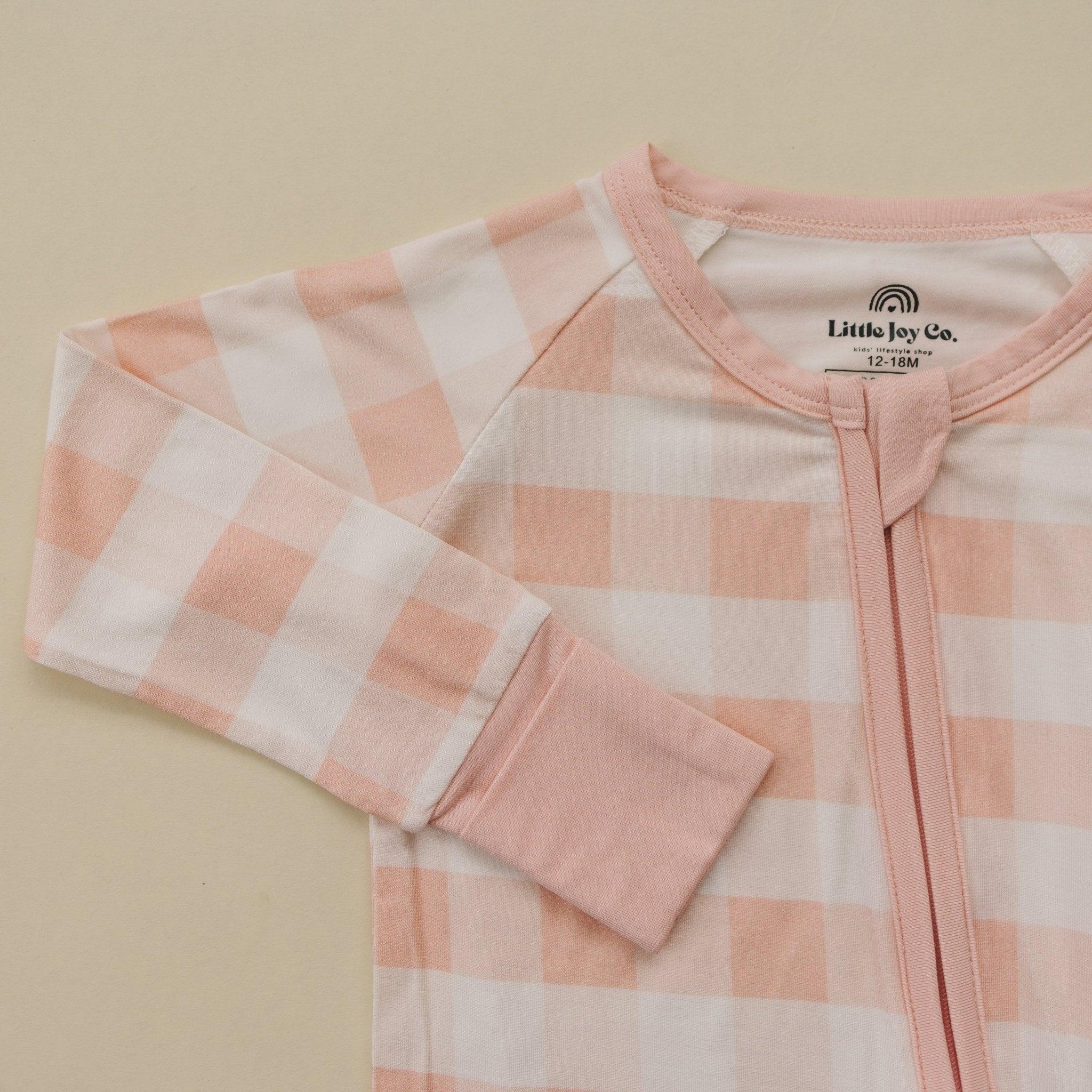 Pink Gingham Bamboo Zippy Romper