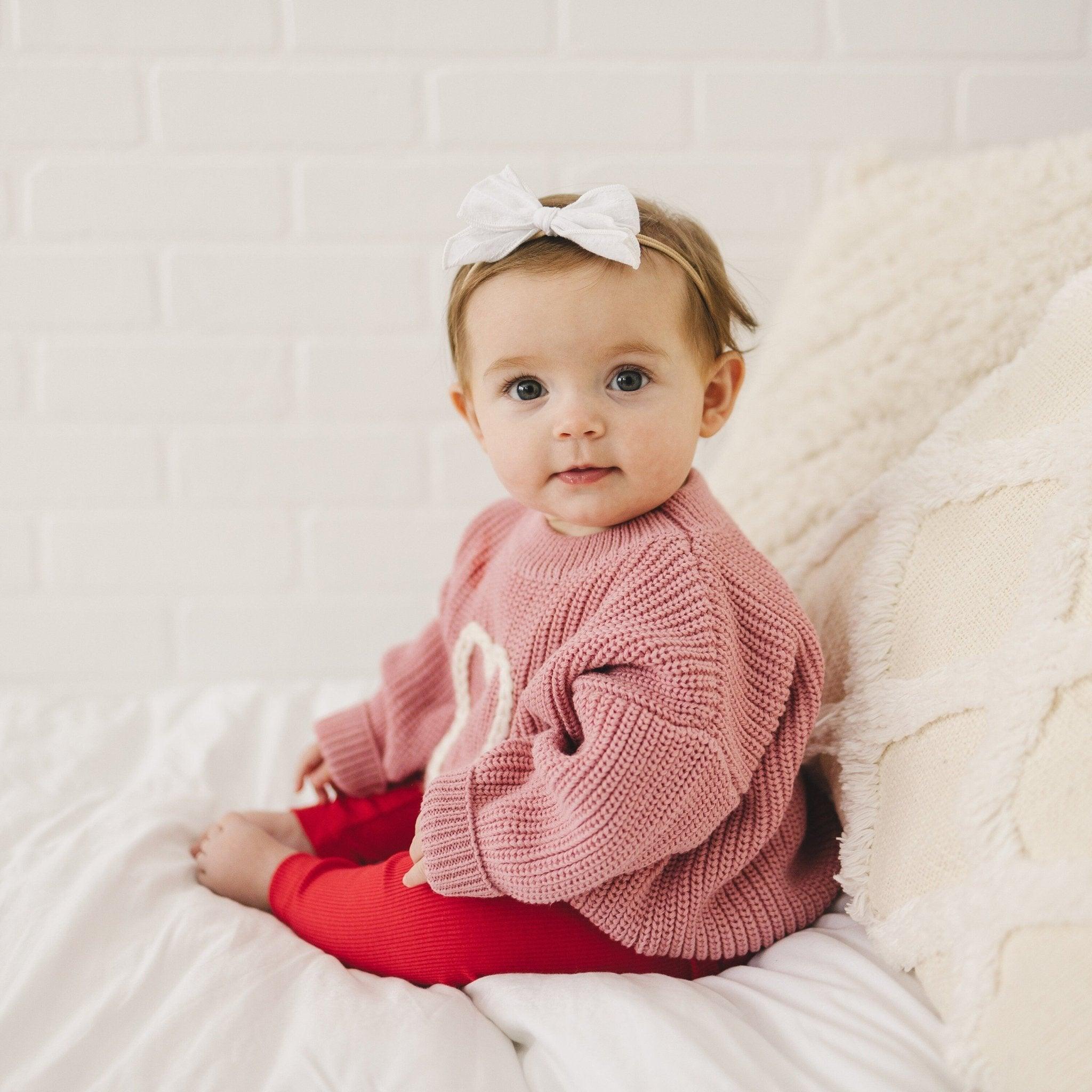 Pink Heart Hand Embroidered Sweater