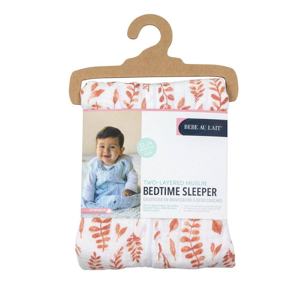 Pink Leaves Bedtime Sleeper Bedtime Sleeper Bebe au Lait   