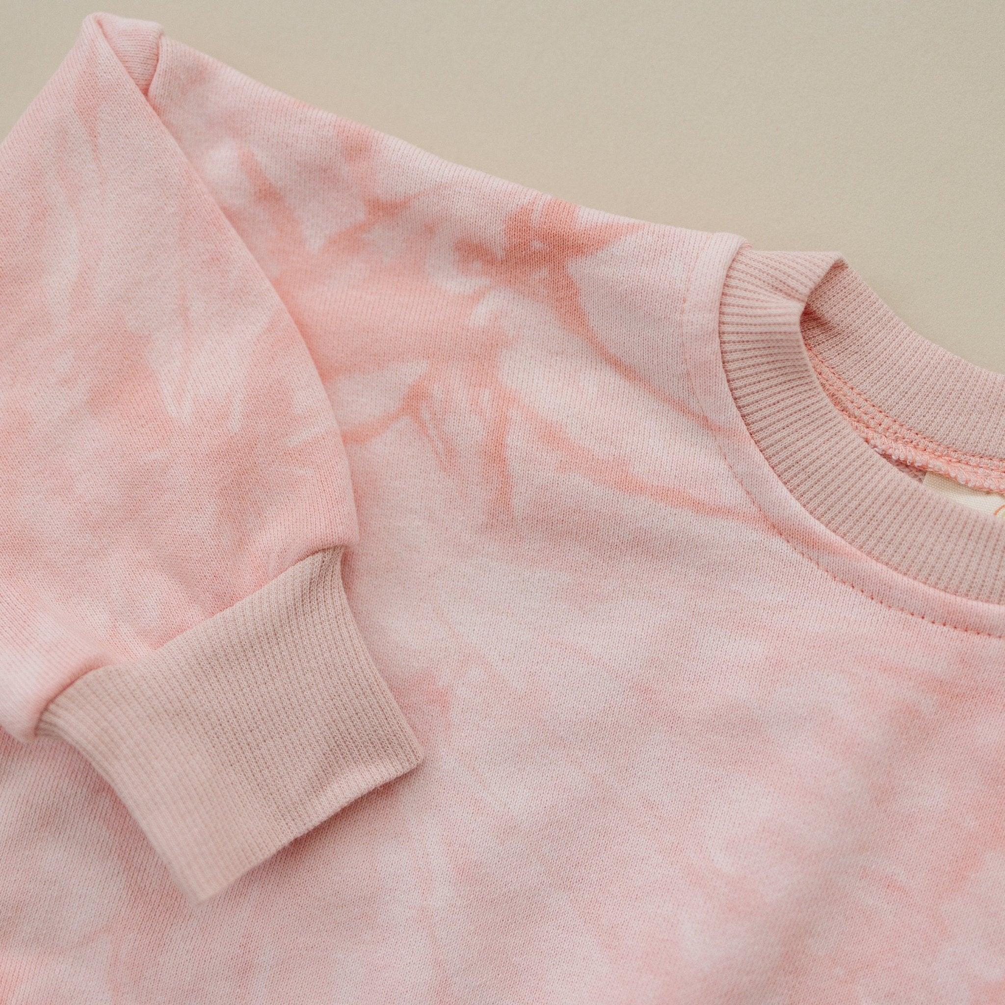 Pink & White Tie Dye Sweatshirt Romper *2T left