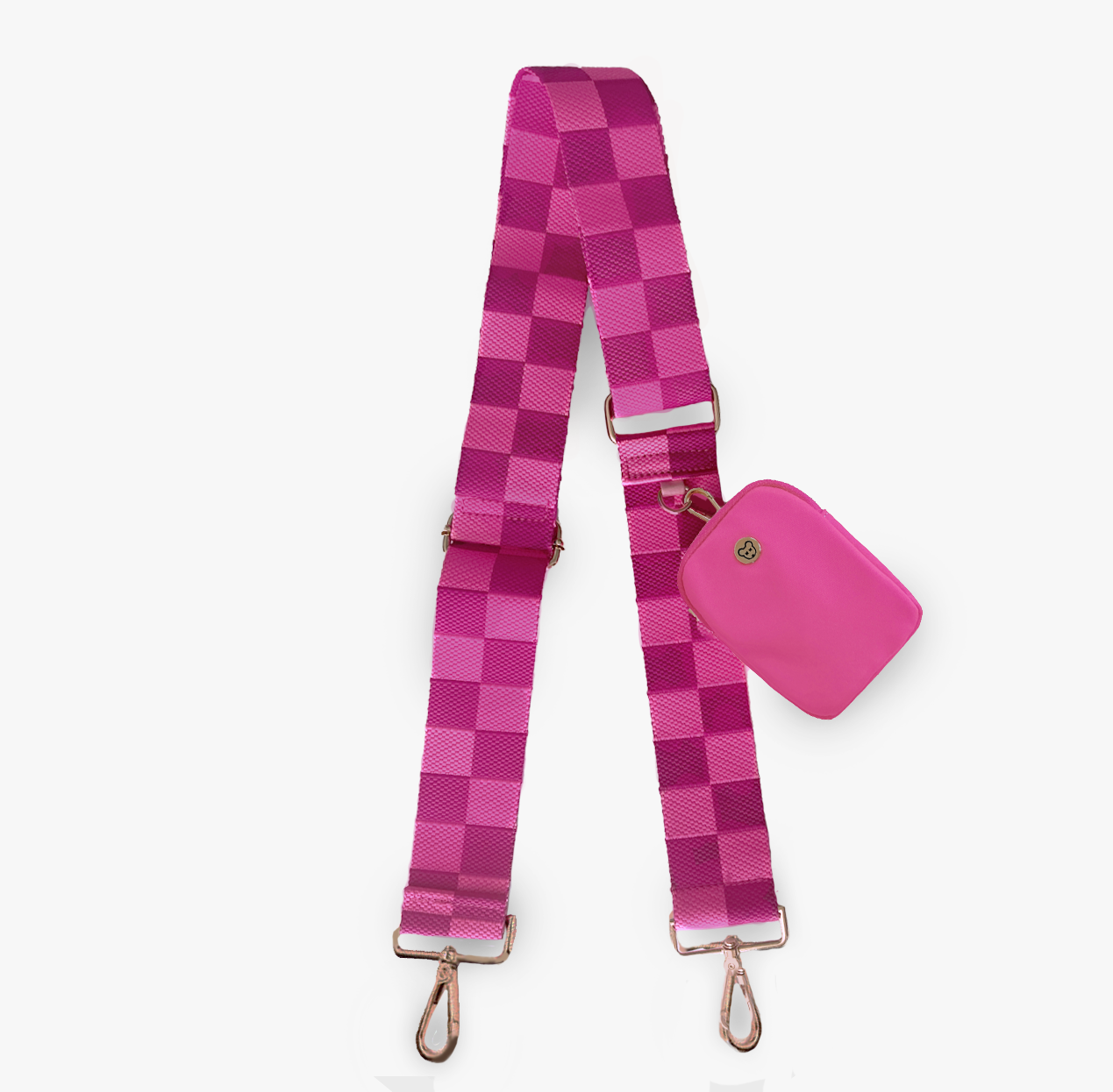 hot pink/maroon checker strap