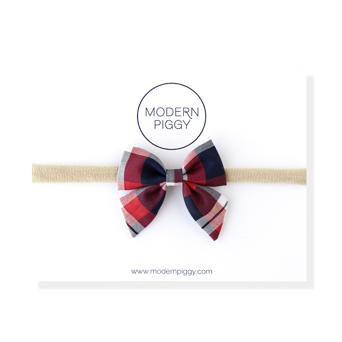 Patriotic Plaid | Mini Piggy Bow