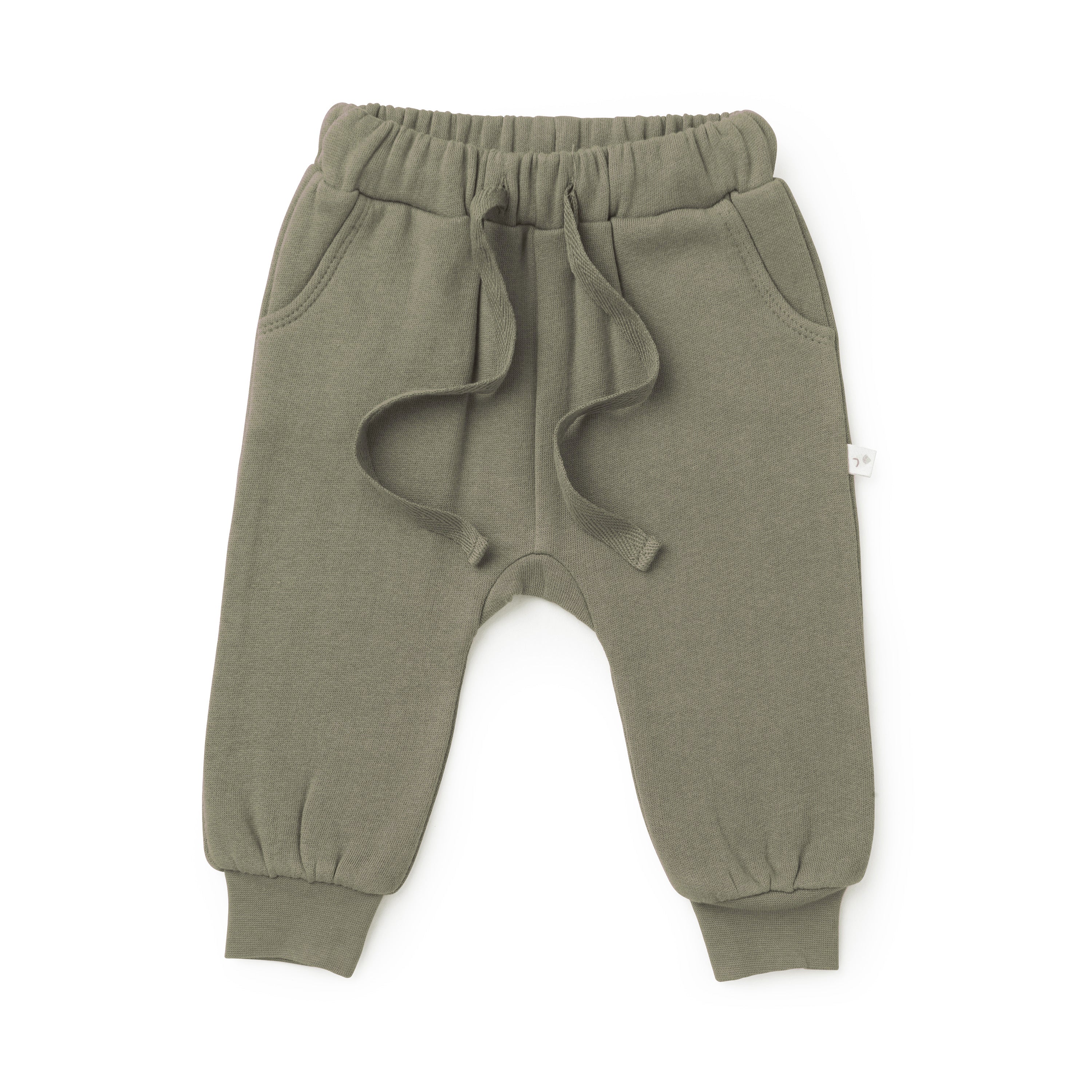 Organic Baby Toddler Jogger Pants - Olive Jogger Pants Makemake Organics   