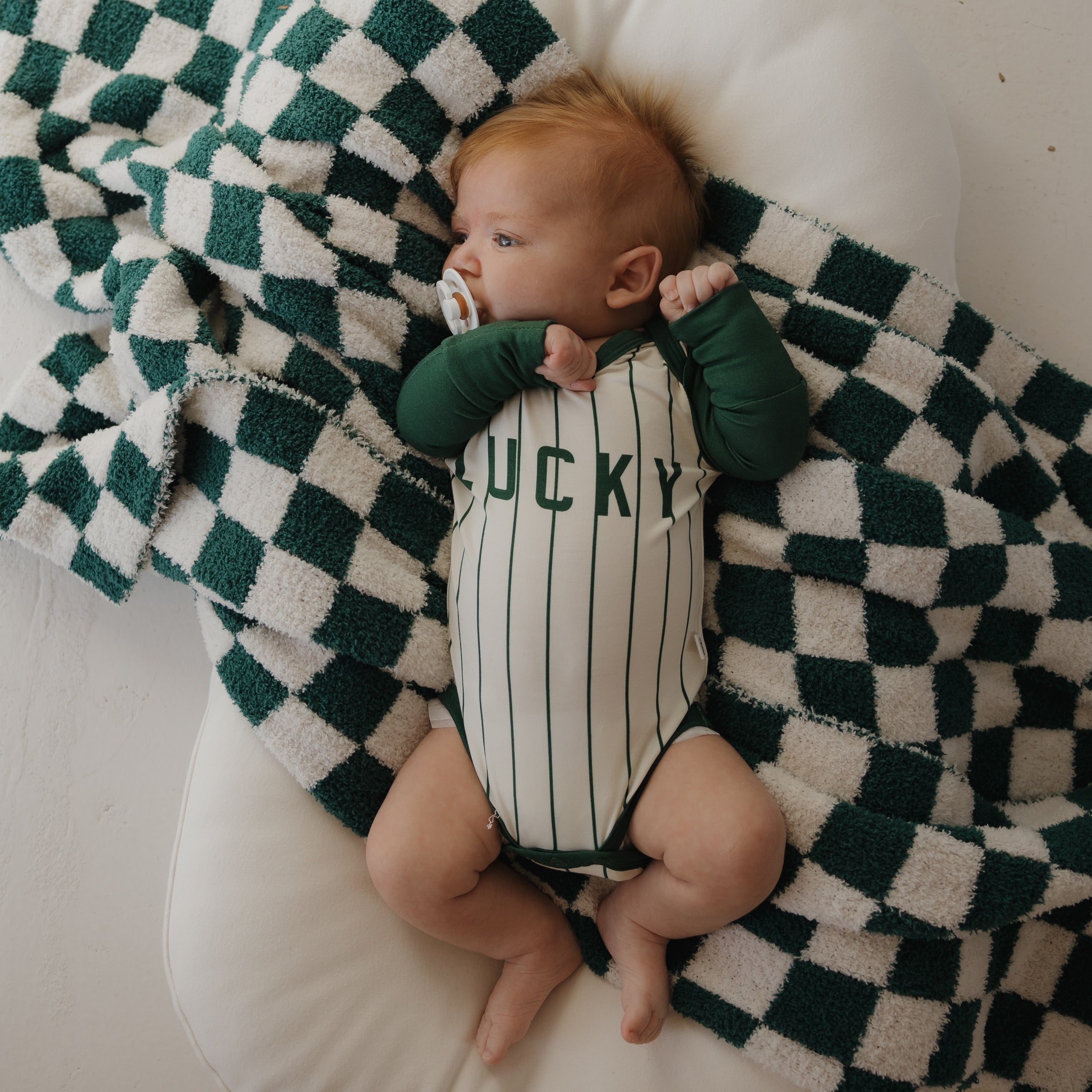 Long Sleeve Bamboo Snapsuit | Lucky