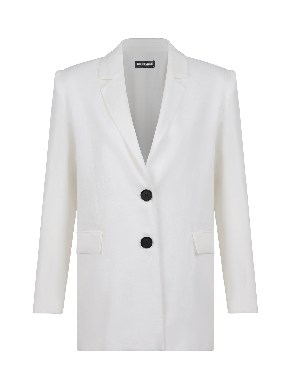 Double-Breasted Linen Jacket - Ecru