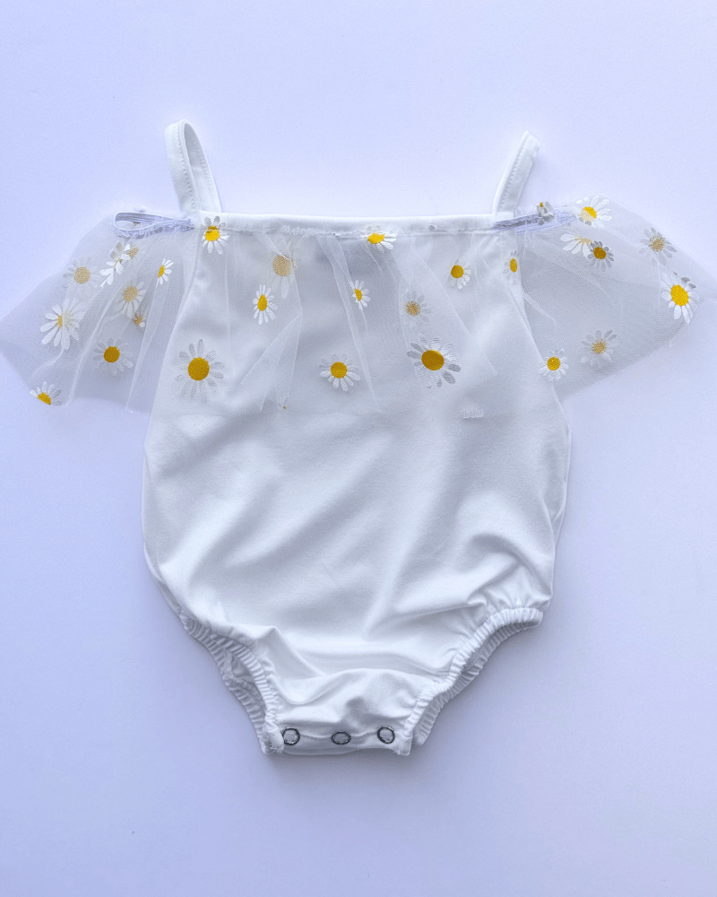 Bristol Applique Off Shoulder Leotard - Pickin' Daisies