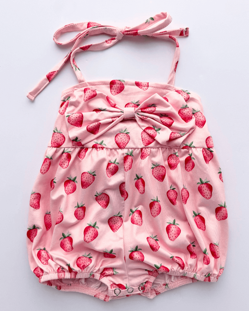Dottie Bow Front Romper - Strawberry Shortcake