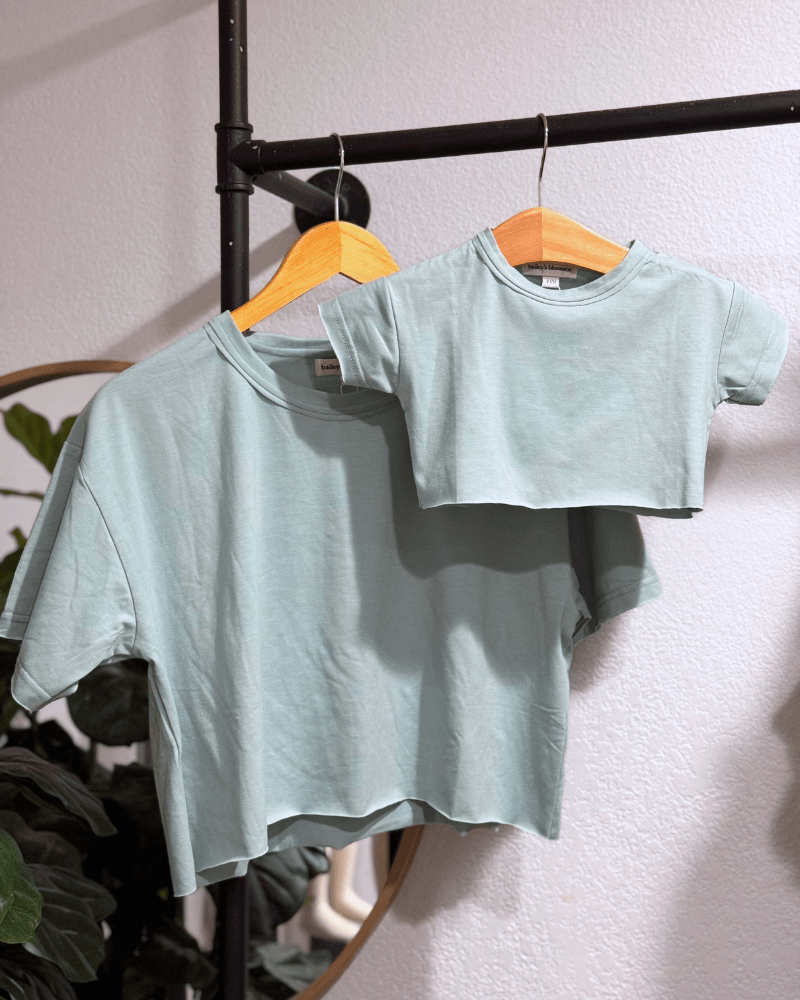 Indy Essential Crop Tee - Powder Blue
