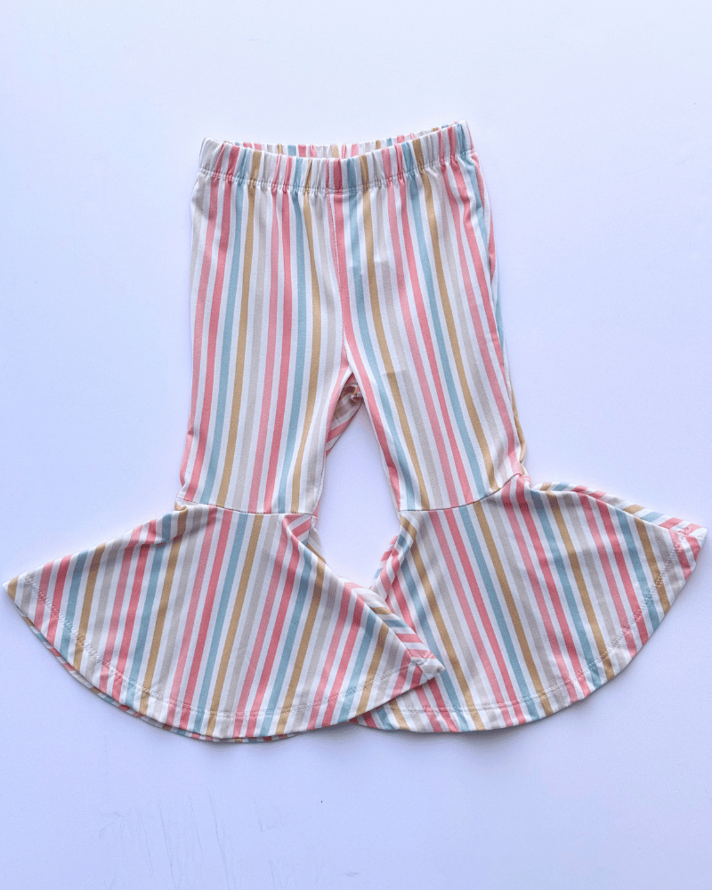 Keely Exaggerated Bell Bottoms - Vertical Stripes