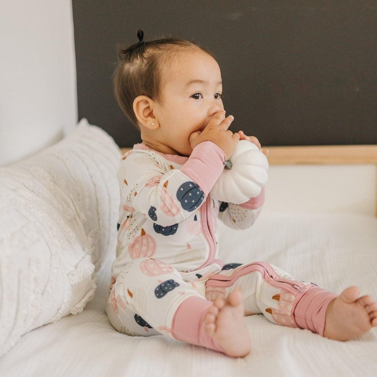 Pretty 'n Pumpkin Bamboo Zippy Romper