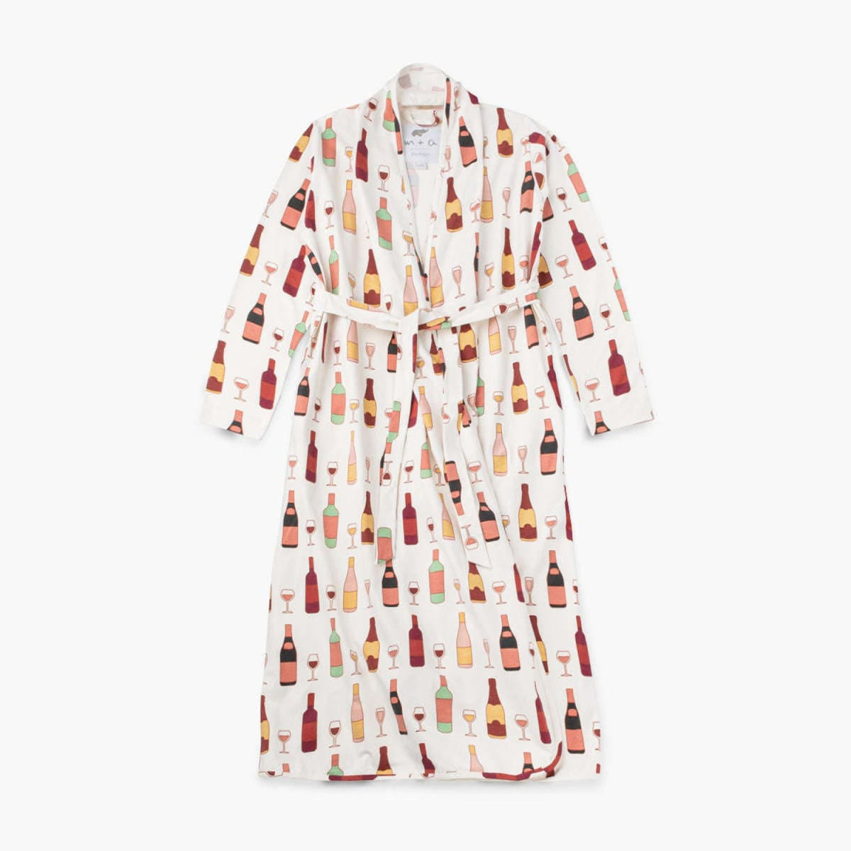 Printed Organic Lounge Robe - Wine Night - FINAL SALE
