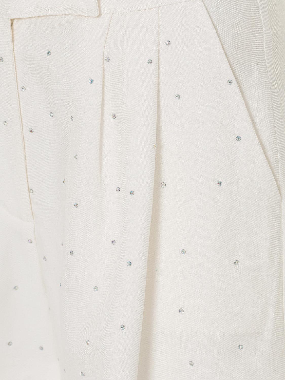 Embellished Shorts - Ecru