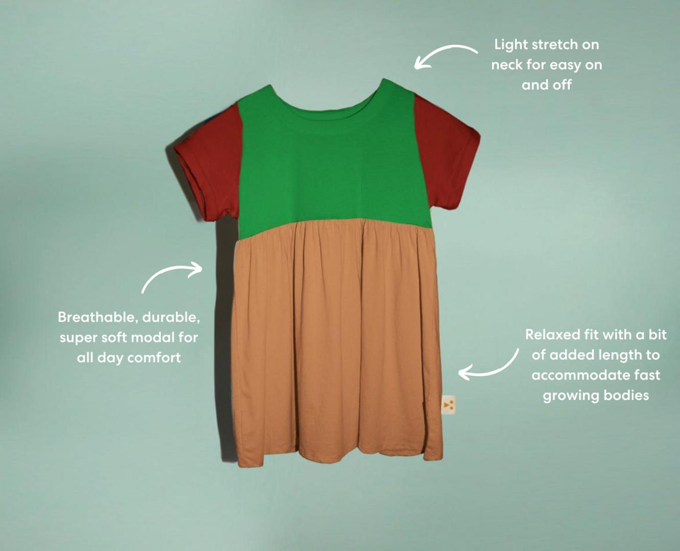 Modal Color Block Dress - Silverlake