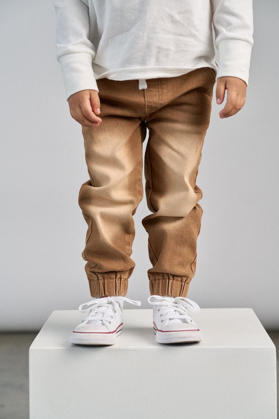 Baby Imperfect Denim Jogger - Camel