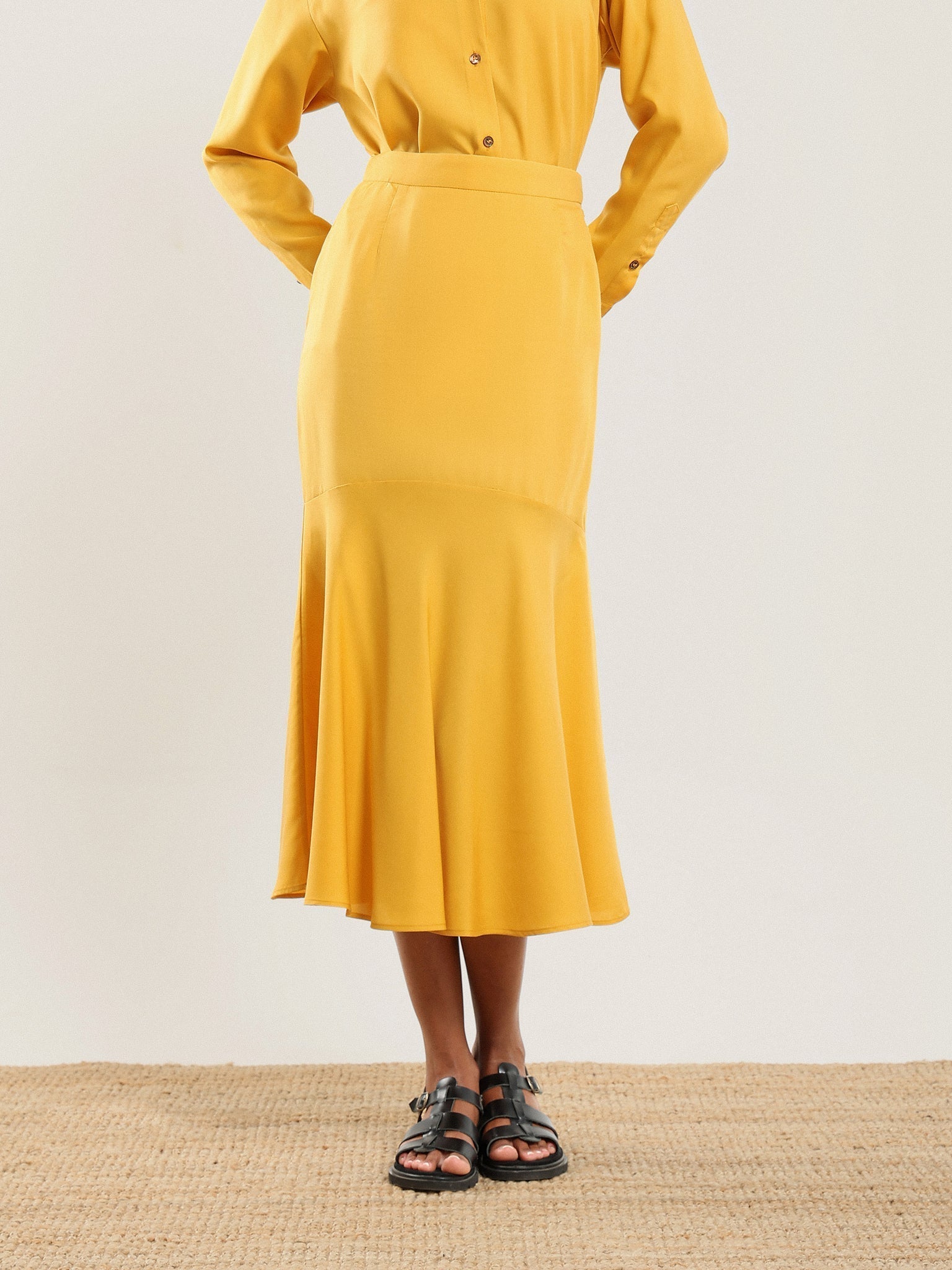 Tencel Flared Skirt - Honey