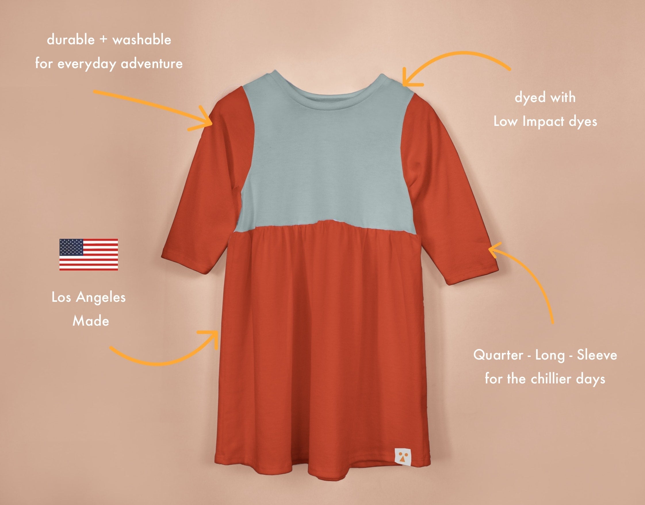 Two-Tone Organic Cotton Jersey Dress - Pico