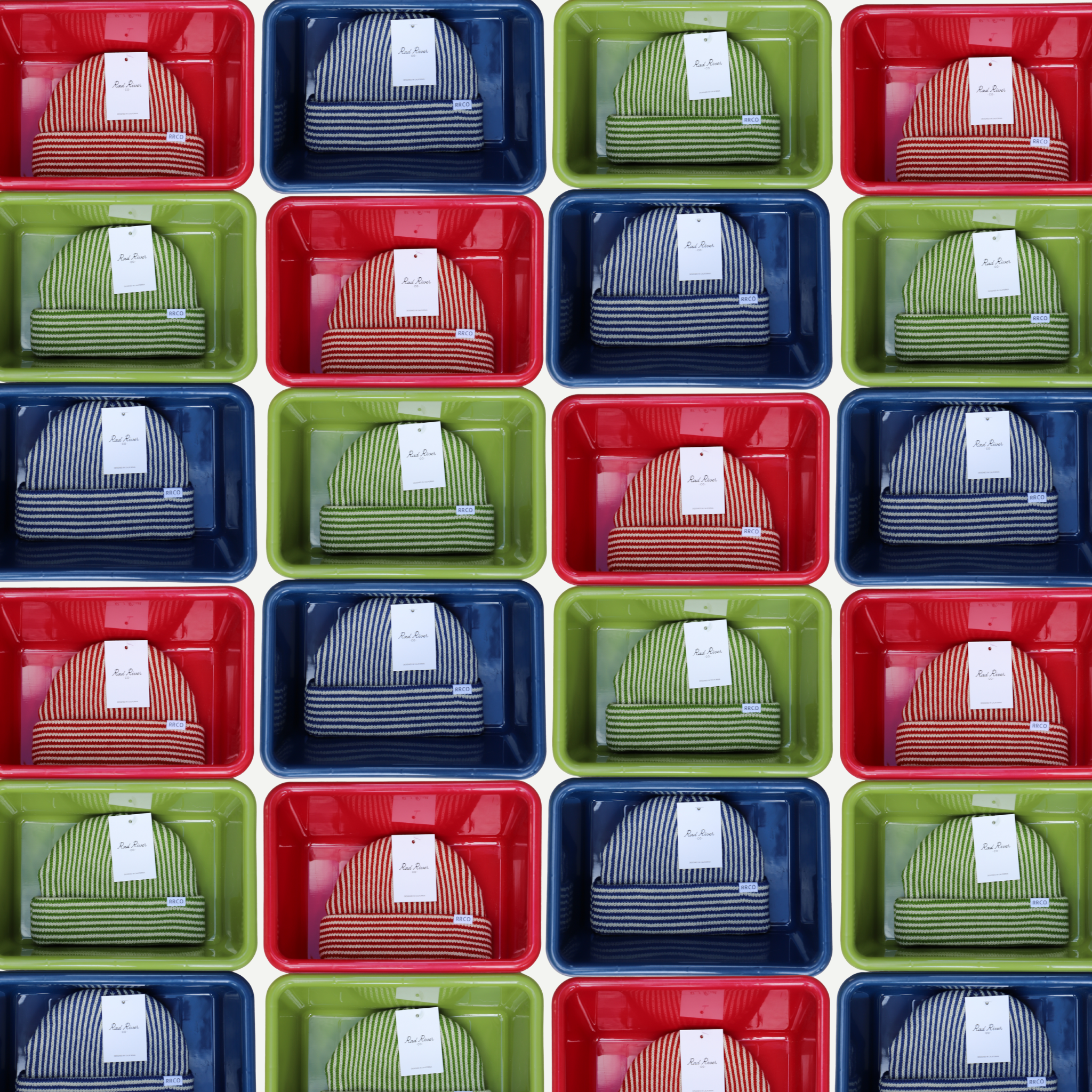 Green Striped Beanie