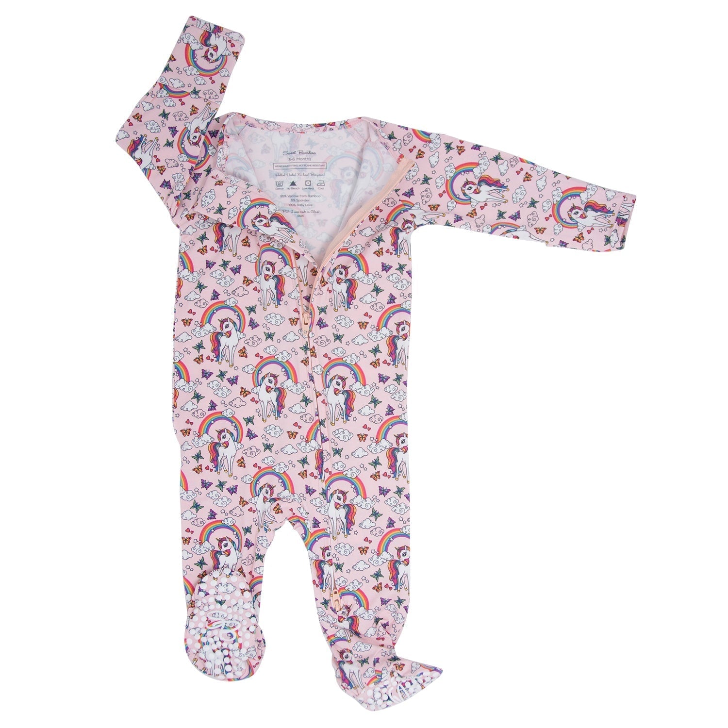 Rainbow Bright Zipper Footie