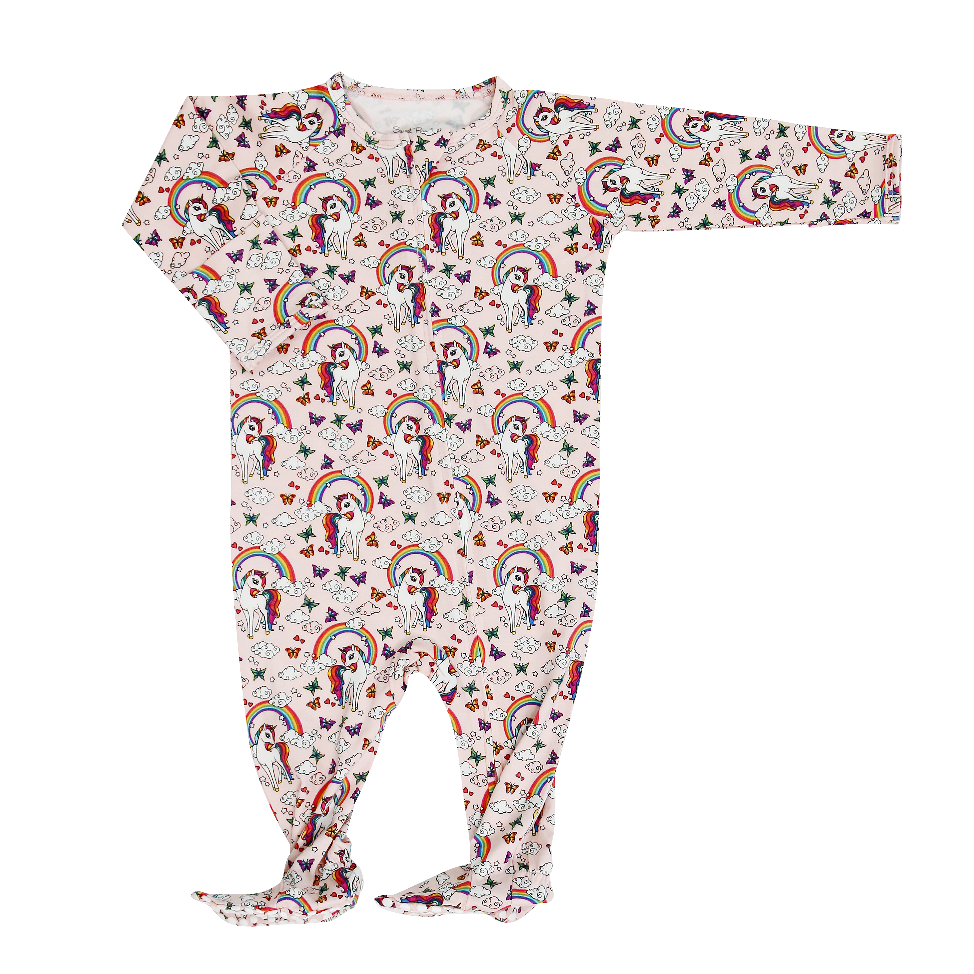 Rainbow Bright Zipper Footie