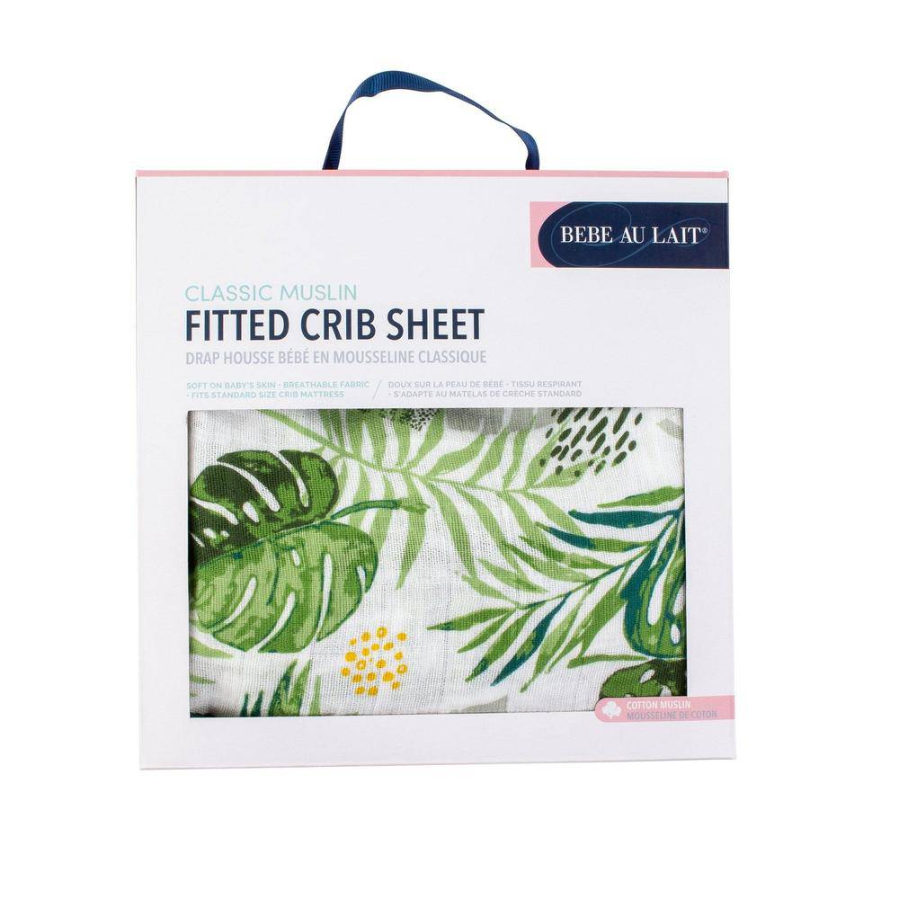 Rainforest Classic Muslin Crib Sheet Crib Sheet Bebe au Lait   