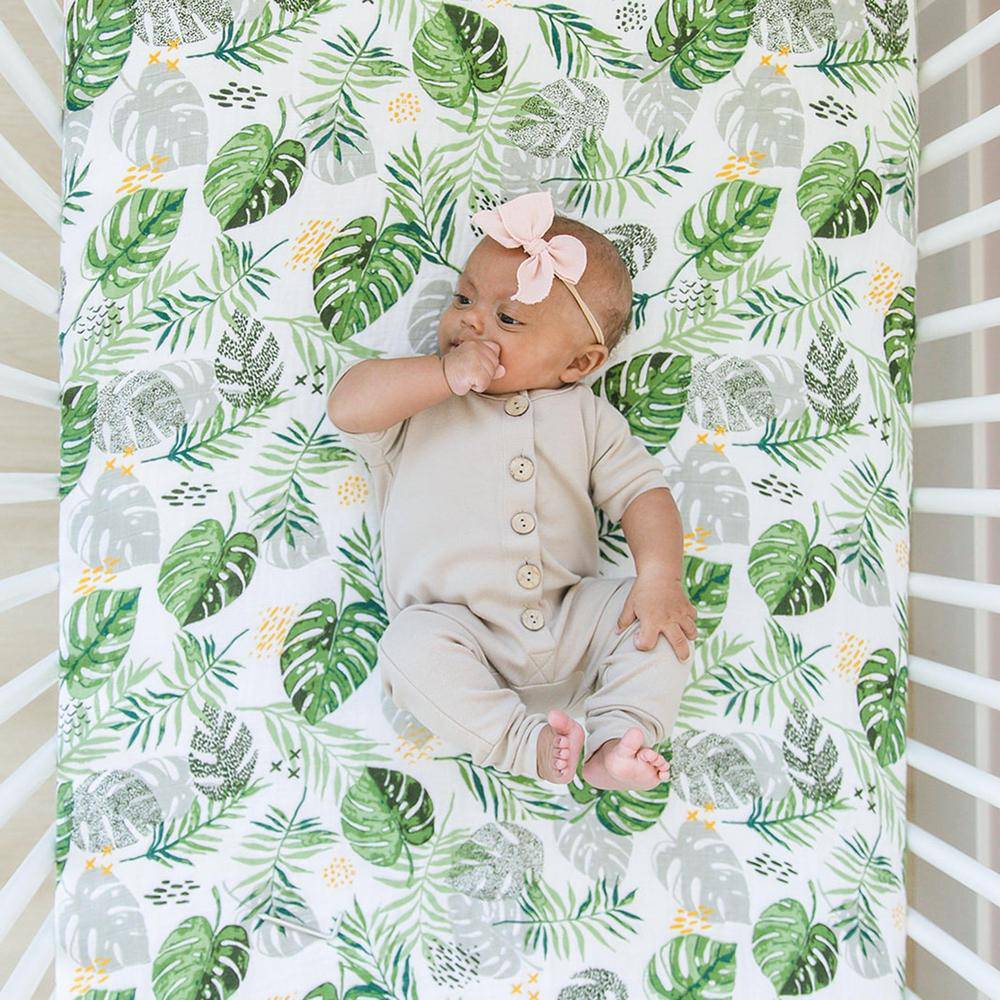 Rainforest Classic Muslin Crib Sheet Crib Sheet Bebe au Lait   