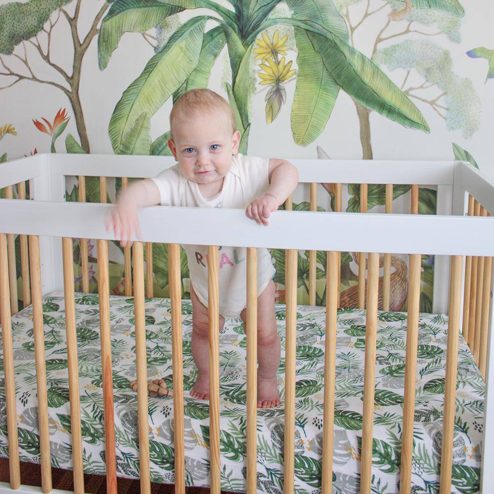 Rainforest Classic Muslin Crib Sheet Crib Sheet Bebe au Lait   