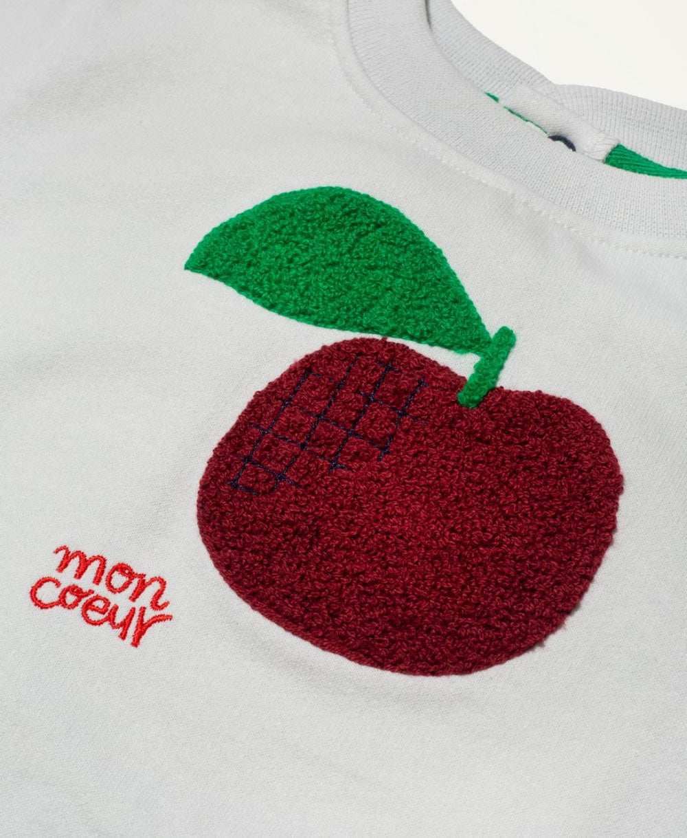 Recycled Cotton Apple Baby Sweatshirt - Sky Blue