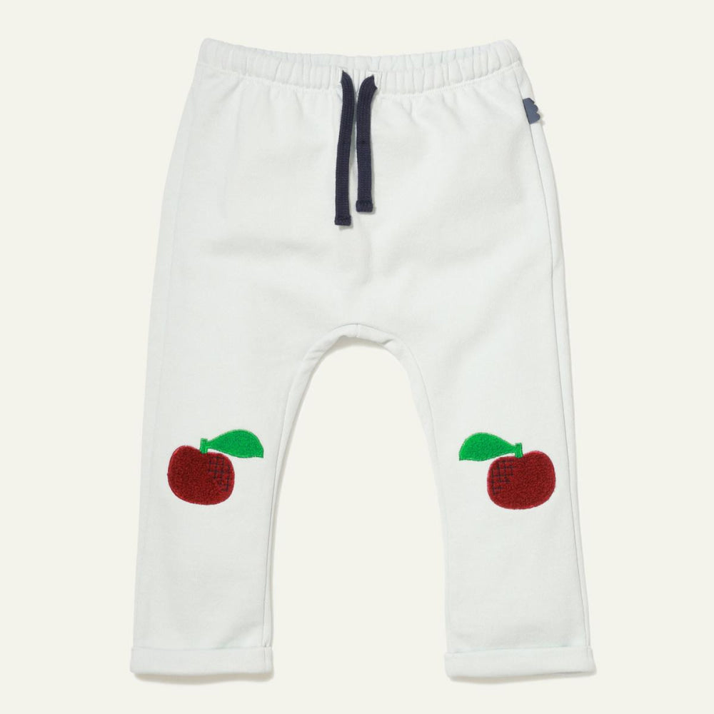 Recycled Cotton Apple Patch Baby Pant - Sky Blue - FINAL SALE