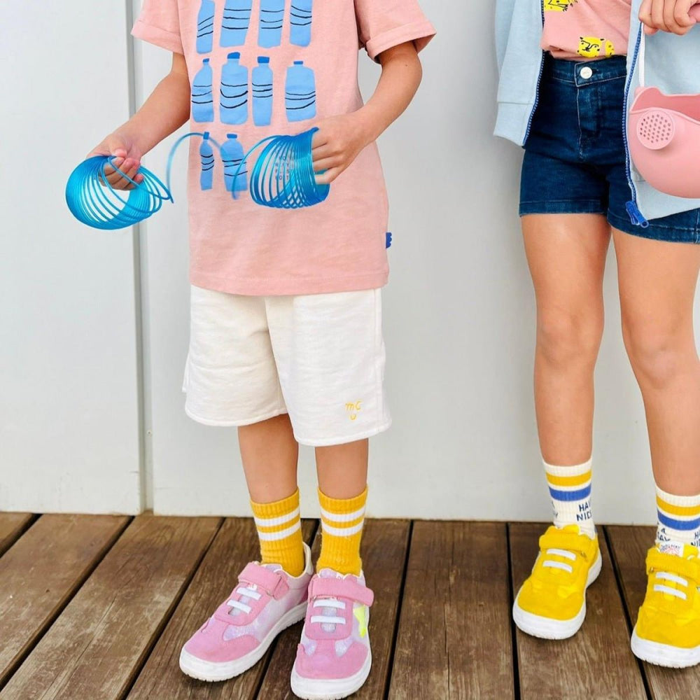 Recycled Cotton Natural Kid Shorts - Natural - FINAL SALE