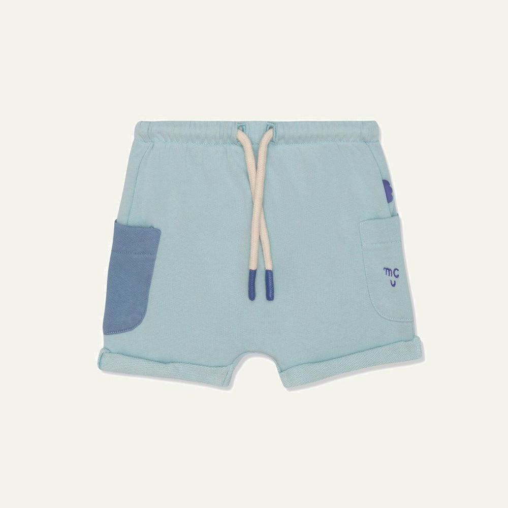 Recycled Cotton Sterling Blue Baby Shorts - Sterling Blue - FINAL SALE