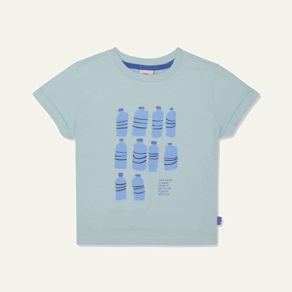 Recycled Cotton Ten Bottle Kid T-shirt - Sterling Blue/della Blue - FINAL SALE