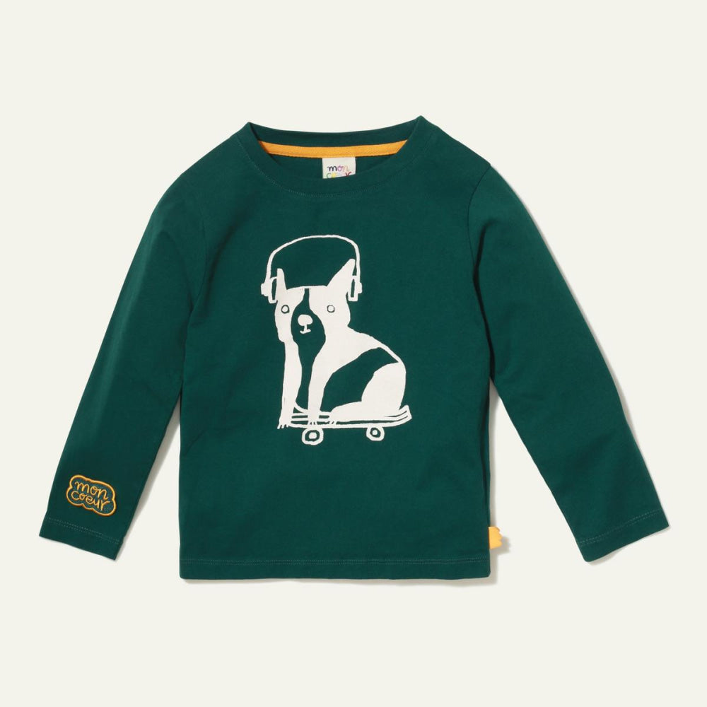 Recycled Cotton Walter Baby T-Shirt - Pine Green - FINAL SALE