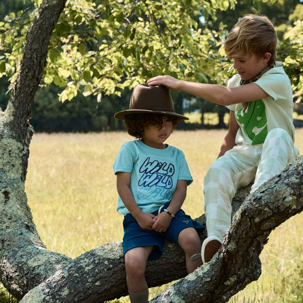 Recycled Cotton Wild Kid T-shirt - Sterling Blue/multi - FINAL SALE