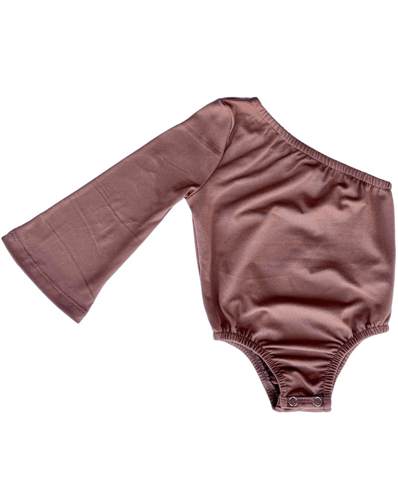 Reese One Shoulder Leotard - Dusty Cocoa
