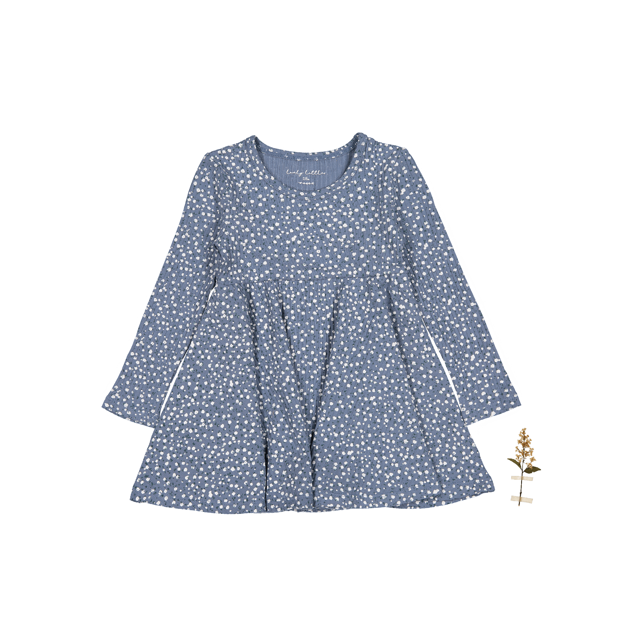 The Printed Long Sleeve Dress - Midnight Bud Long Sleeve Dress Lovely Littles   