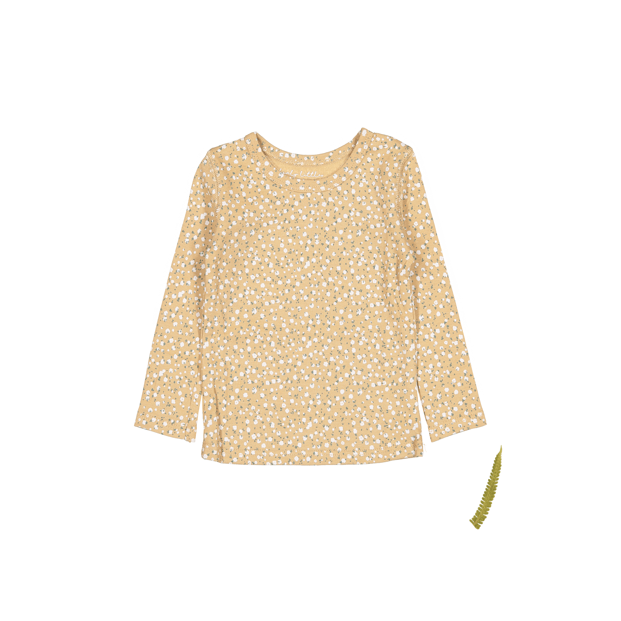 The Printed Long Sleeve Tee - Tan Bud Long Sleeve Tee Lovely Littles   