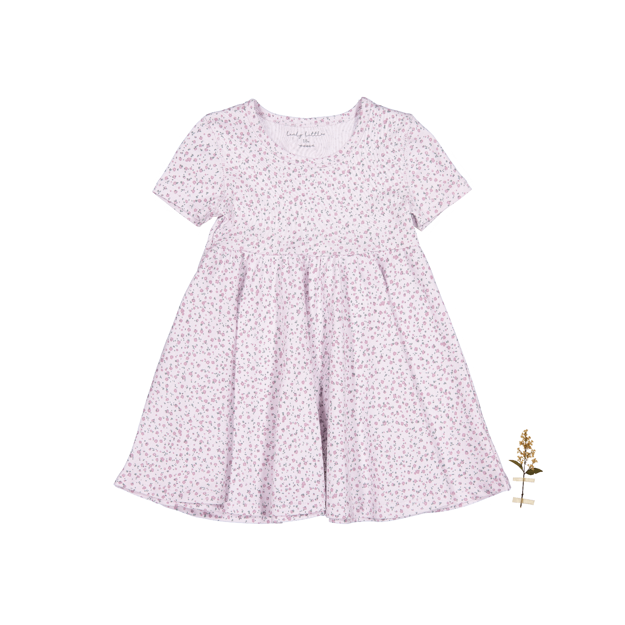 The Printed Short Sleeve Dress - Lilac Bud Short Sleeve Dress Lovely Littles   