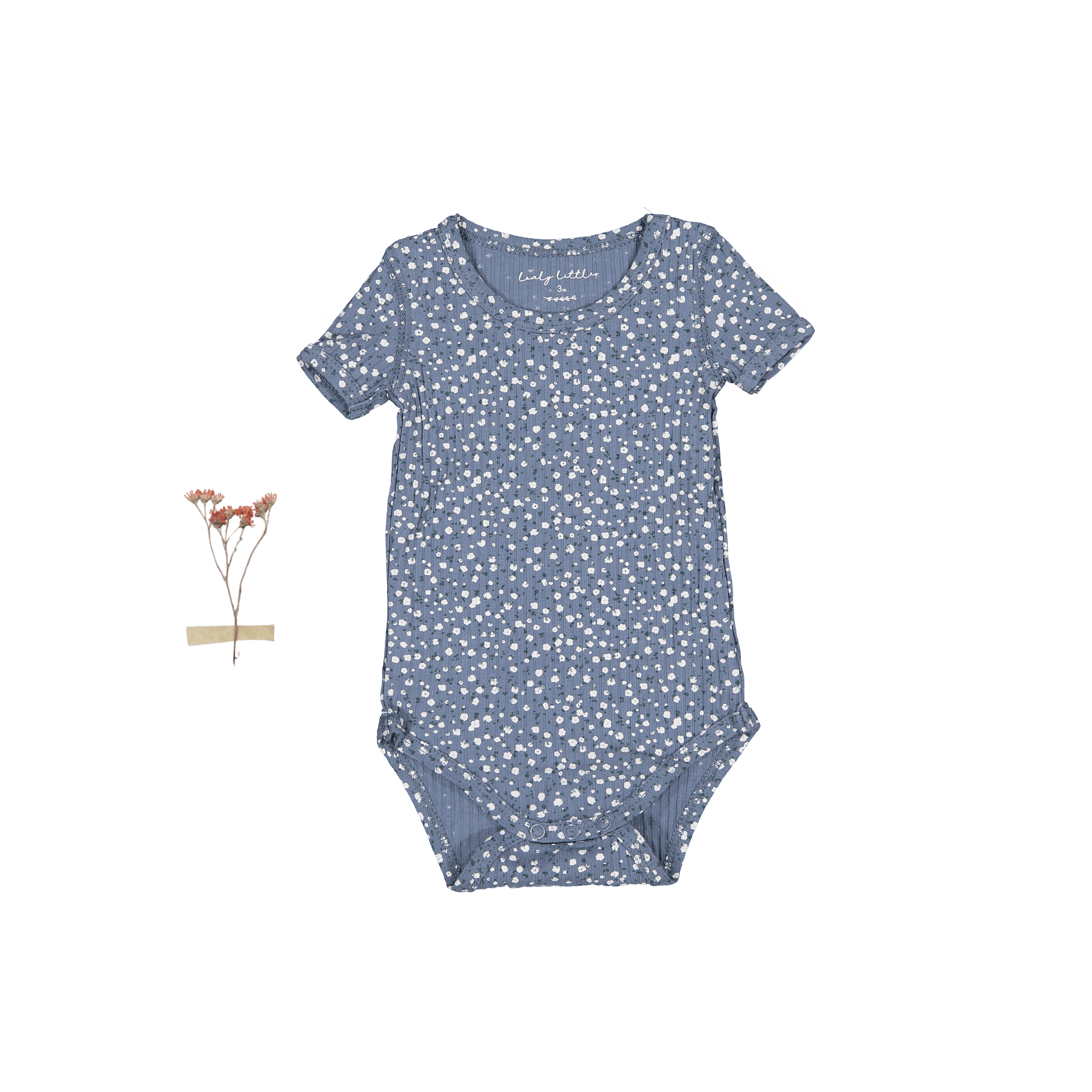 The Printed Short Sleeve Onesie - Midnight Bud Short Sleeve Onesie Lovely Littles   