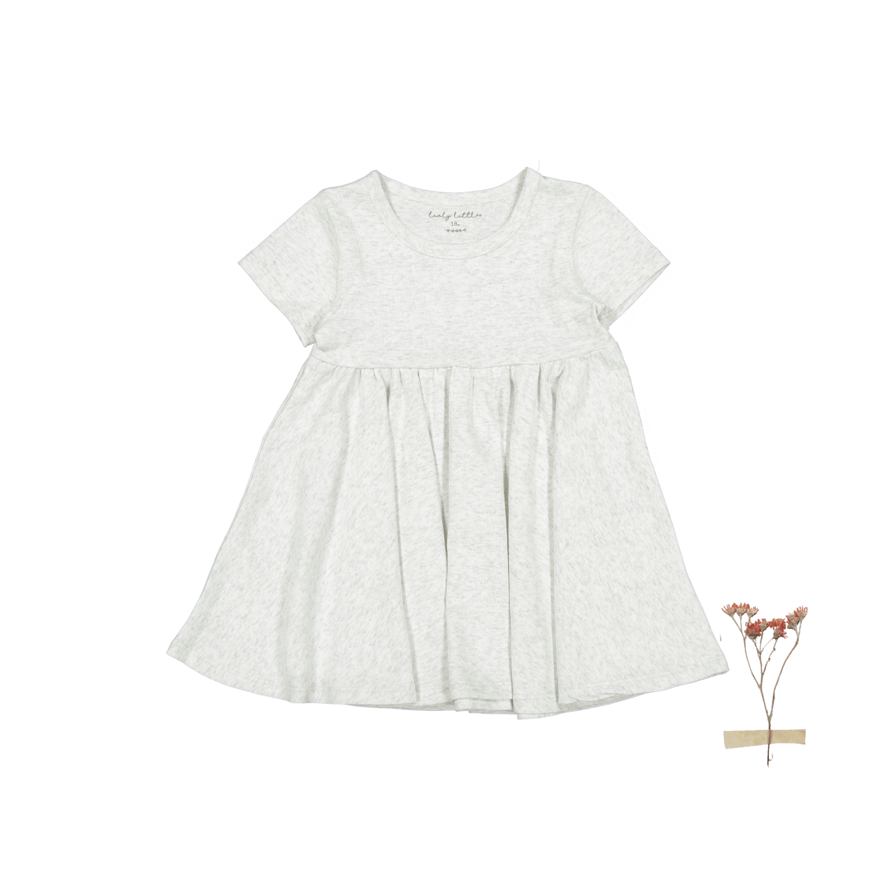 The Short Sleeve Dress - Oatmeal Short Sleeve Dress Lovely Littles   