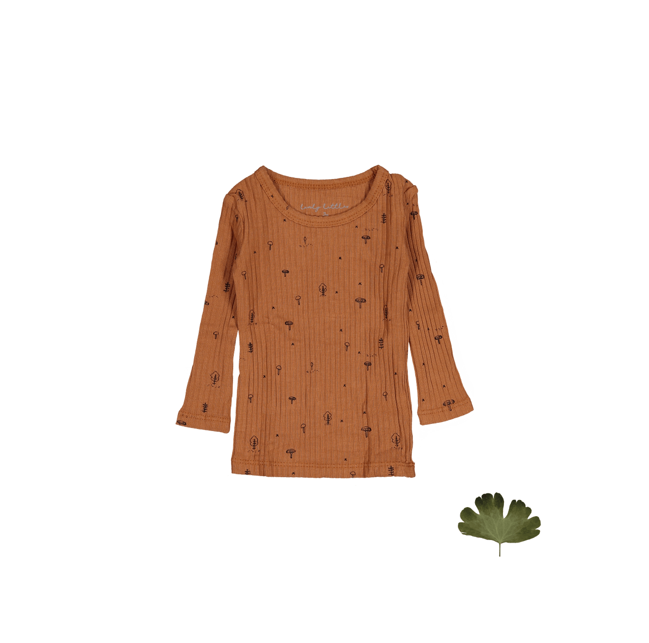 The Printed Long Sleeve Tee - Mushroom