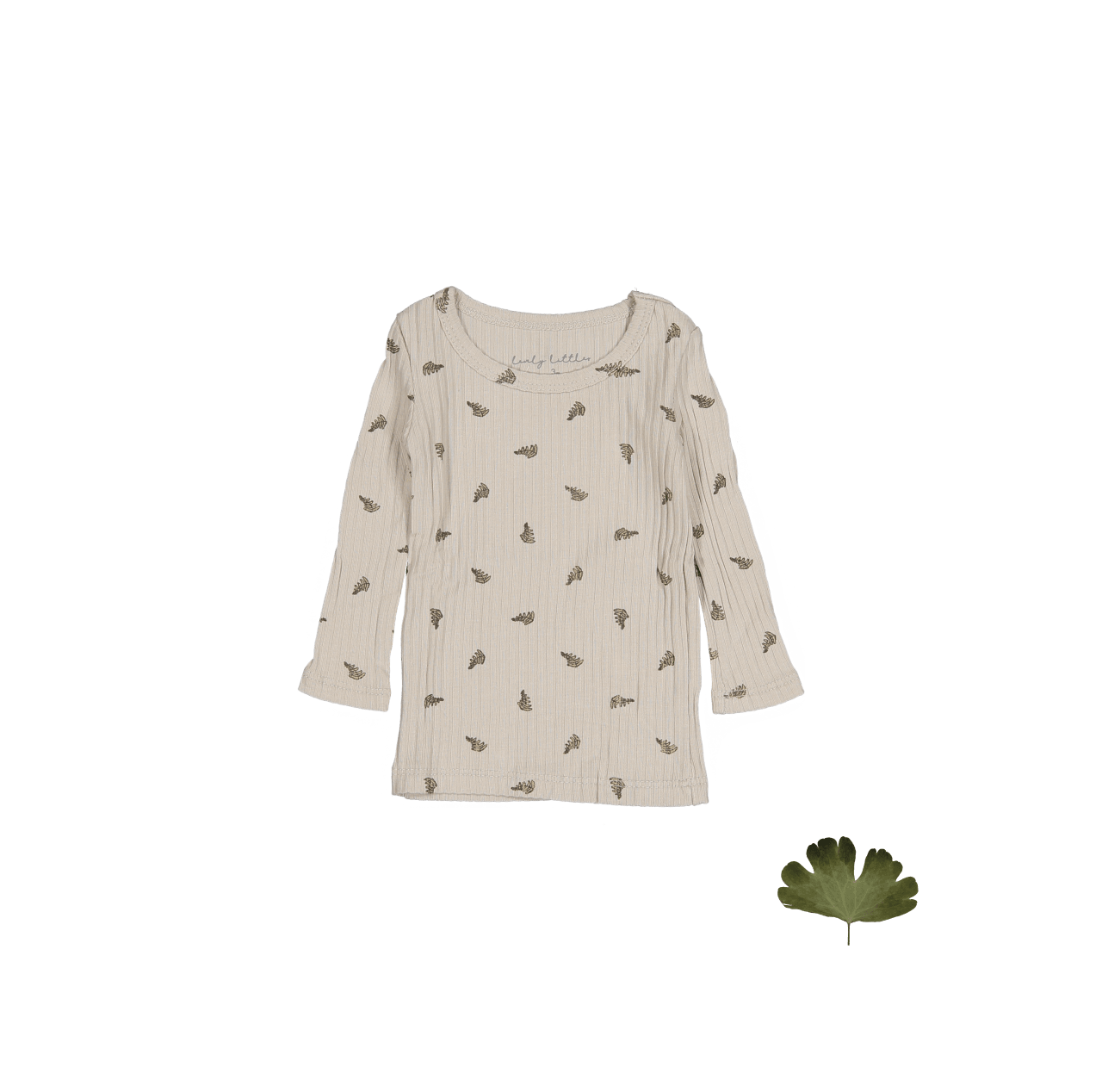 The Printed Long Sleeve Tee - Sand Leaf