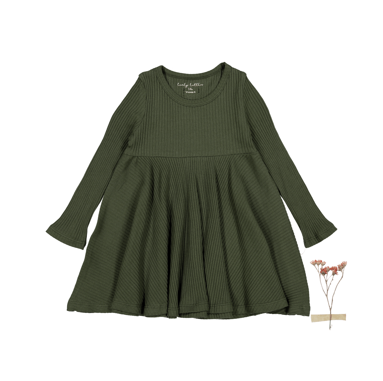 The Long Sleeve Dress - Moss Long Sleeve Dress Lovely Littles   