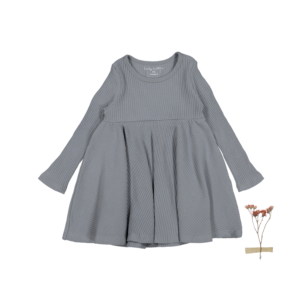 The Long Sleeve Dress - Slate Long Sleeve Dress Lovely Littles   