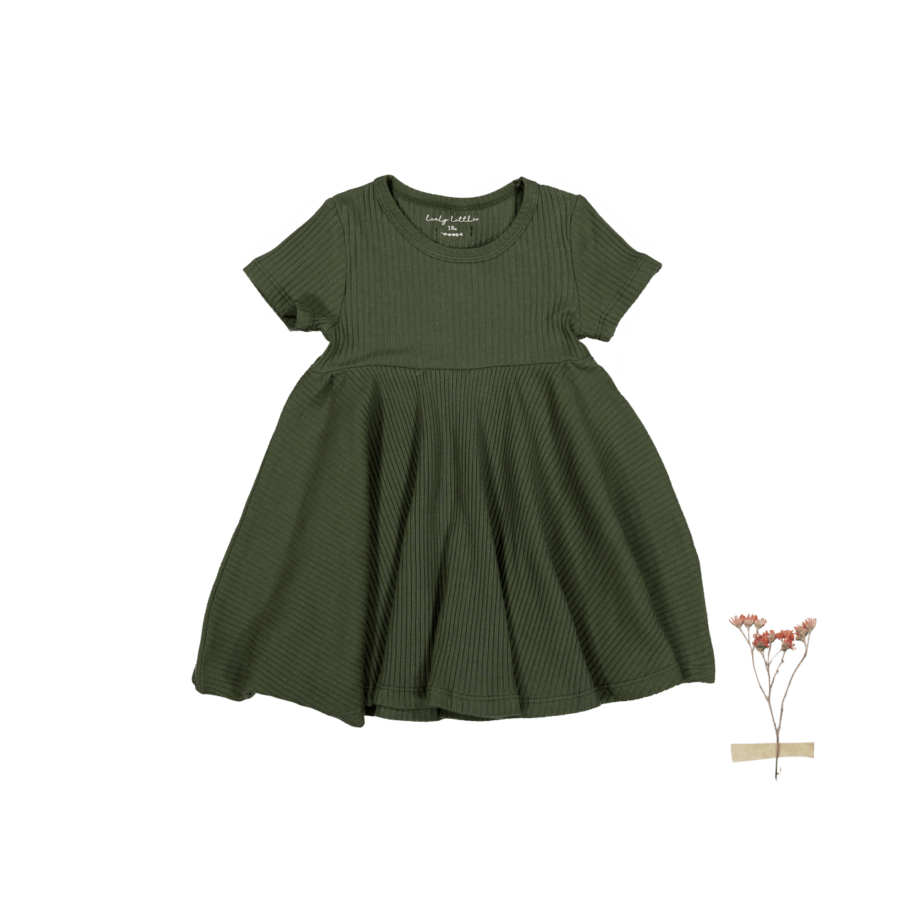 The Short Sleeve Dress - Moss Short Sleeve Dress Lovely Littles   